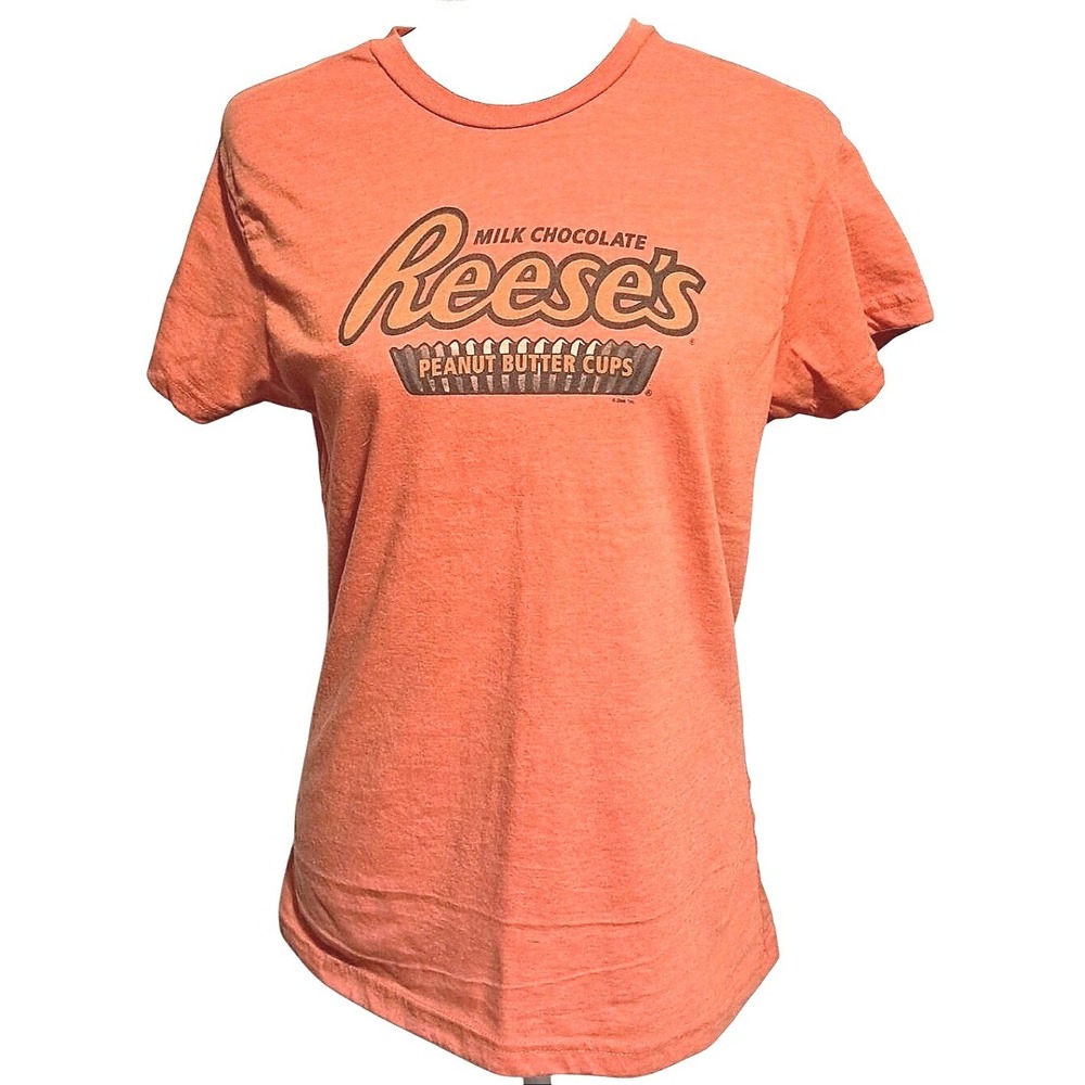 Y2K TNT Reese's Peanut Butter Cups T-Shirt Women XXL Orange Graphic Short Sleeve